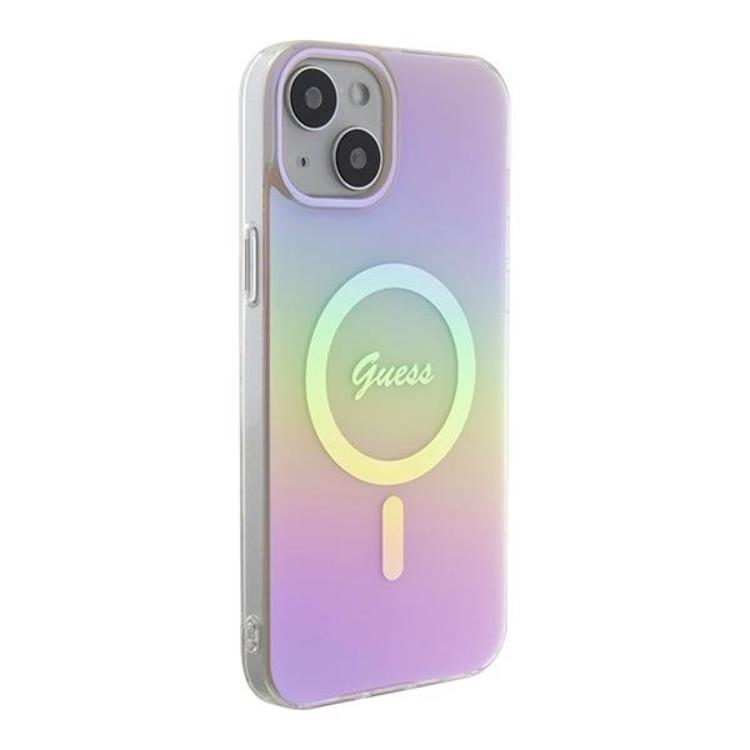 Guess Guess Mobilskal till iPhone 15 Plus Magsafe IML Iridescent - Rosa