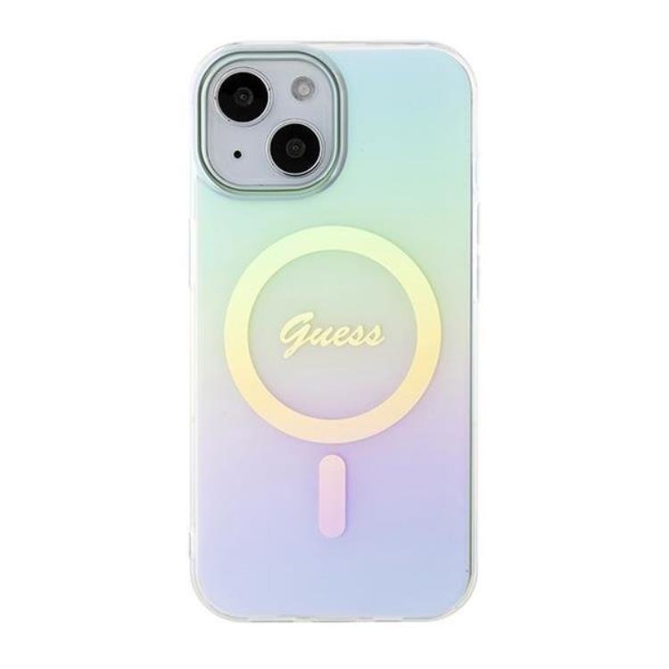 Guess Guess Mobilskal till iPhone 15 Plus Magsafe IML Iridescent - Turquoise