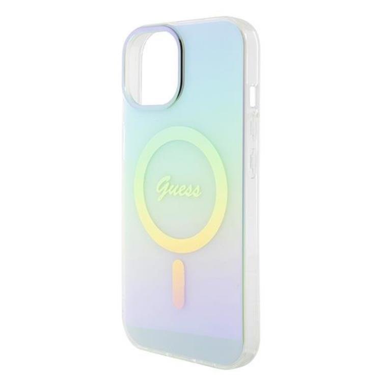 Guess Guess Mobilskal till iPhone 15 Plus Magsafe IML Iridescent - Turquoise