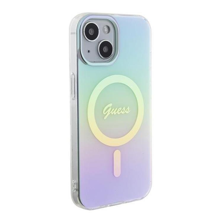 Guess Guess Mobilskal till iPhone 15 Magsafe IML Iridescent - Turquoise