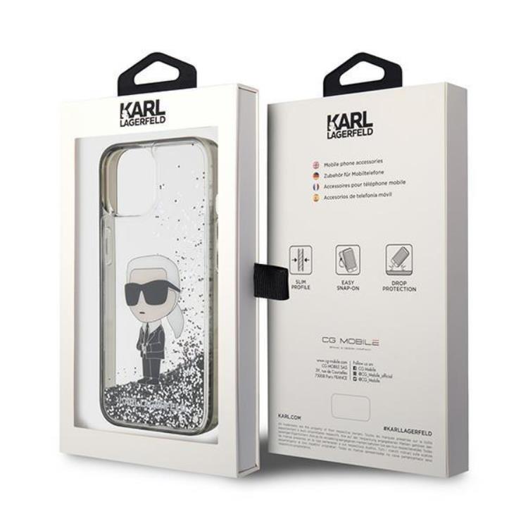 KARL LAGERFELD Karl Lagerfeld Mobilskal till iPhone 15 Liquid Glitter Ikonik