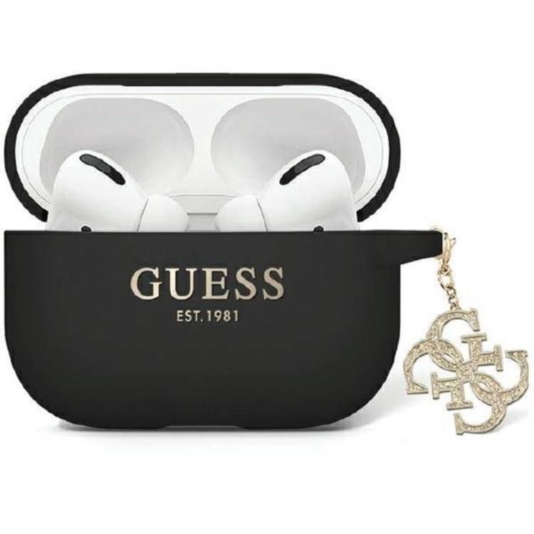 Guess Guess AirPods Pro 2 Skal Liquid Silikon Glitter Triangle Charm