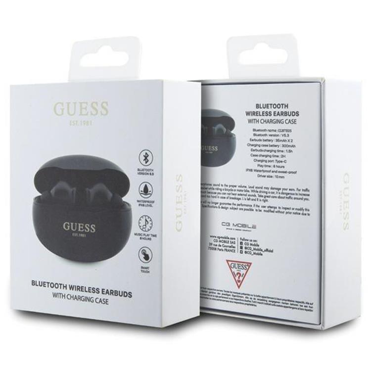 Guess Guess TWS EST Bluetooth In-Ear Hörlurar + Dockingsstation - Svart
