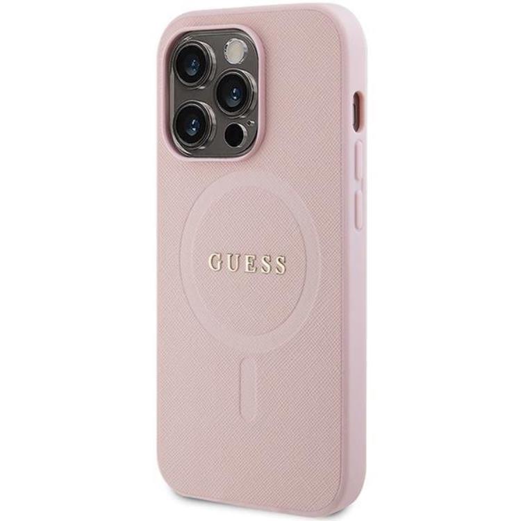 Guess Guess iPhone 14 Pro Mobilskal Magsafe Saffiano - Rosa