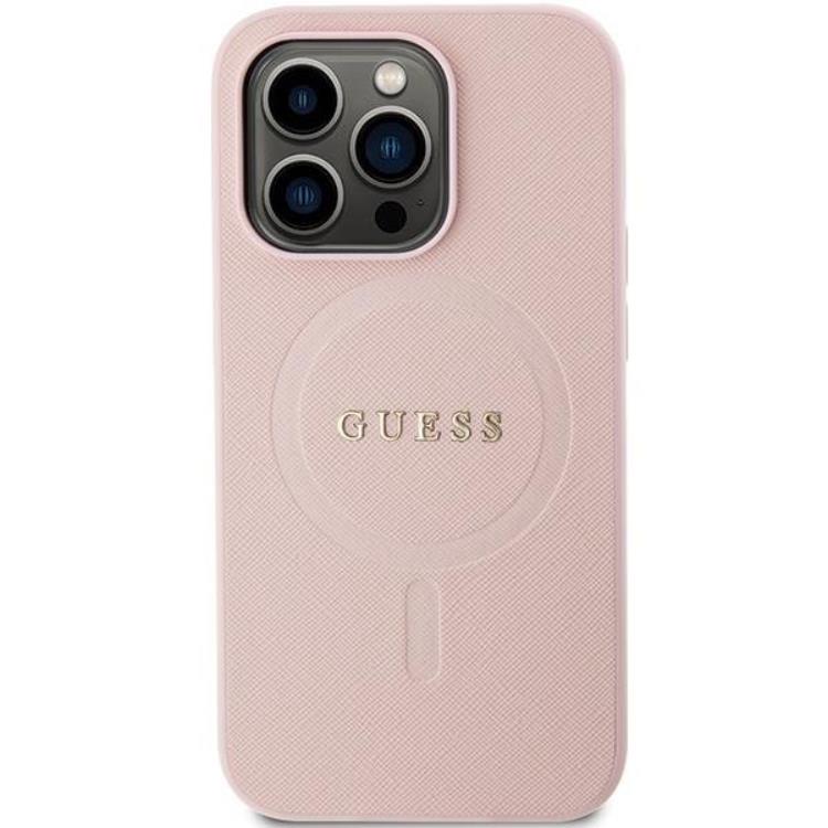 Guess Guess iPhone 14 Pro Mobilskal Magsafe Saffiano - Rosa