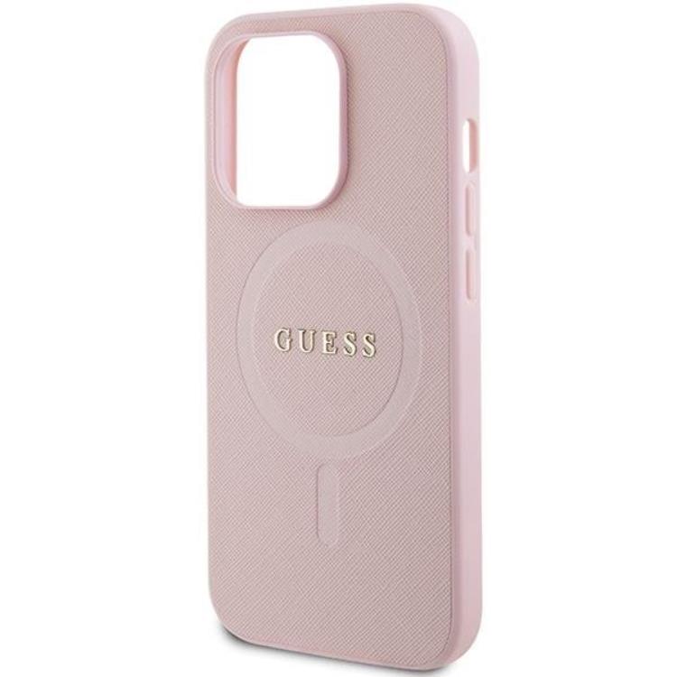 Guess Guess iPhone 14 Pro Mobilskal Magsafe Saffiano - Rosa
