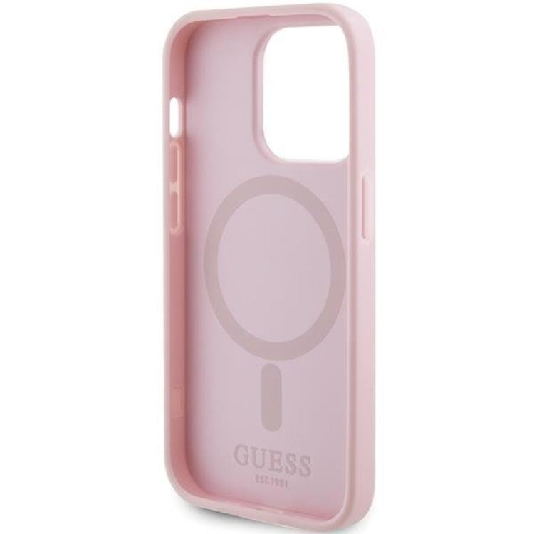 Guess Guess iPhone 14 Pro Mobilskal Magsafe Saffiano - Rosa