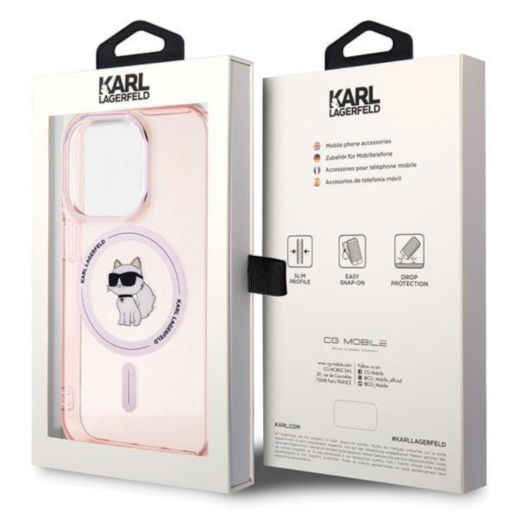 KARL LAGERFELD Karl Lagerfeld Mobilskal till iPhone 15 Pro Magsafe IML - Rosa