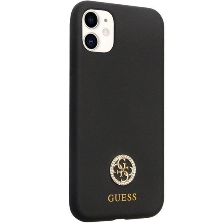 Guess Guess Mobilskal till iPhone 11/XR Silikon Logo Strass - Svart