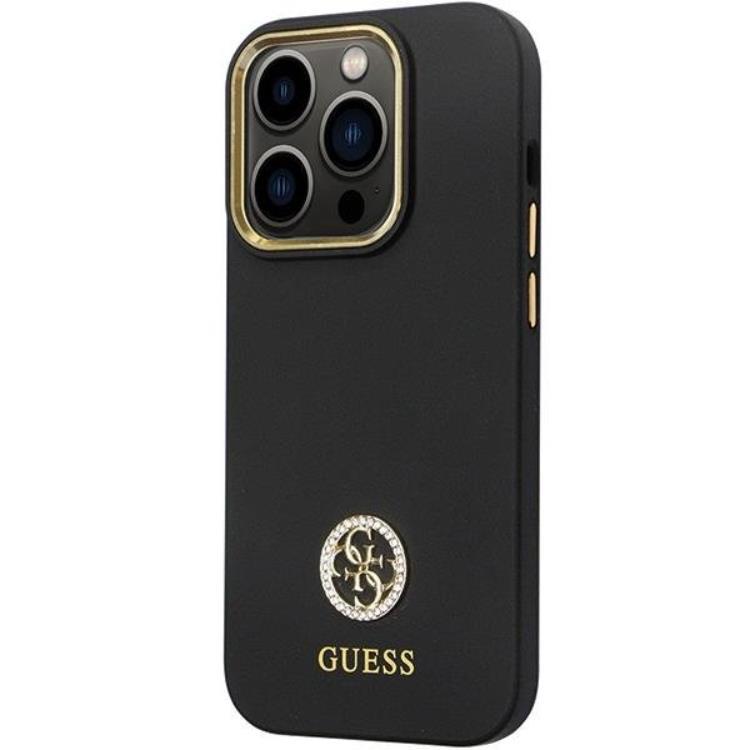 Guess Guess Mobilskal till iPhone 13 Pro/13 Silikon Logo Strass - Svart