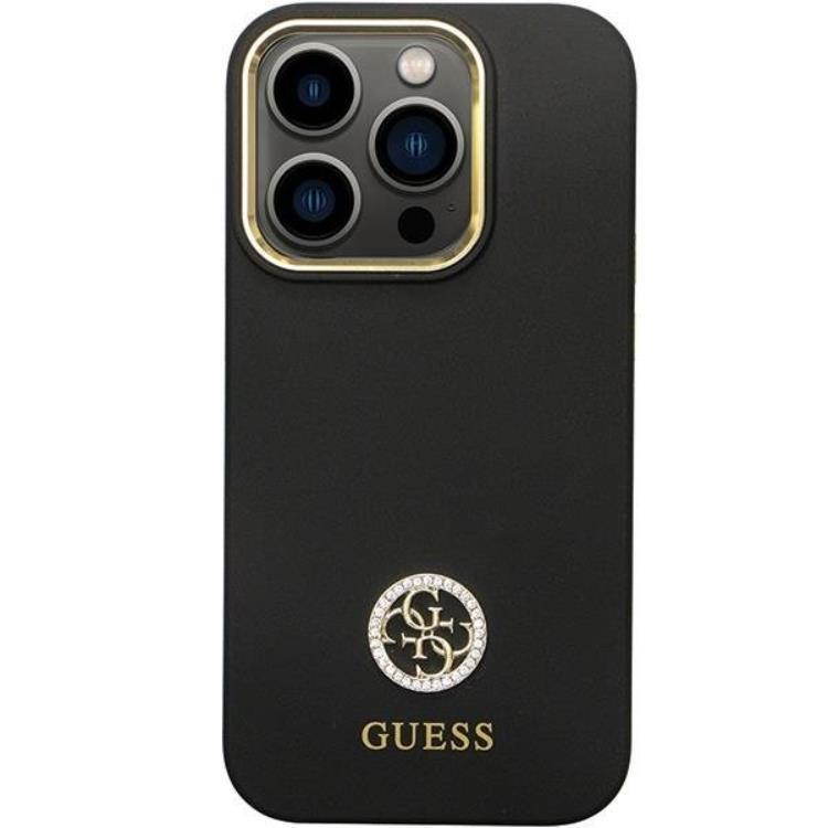 Guess Guess Mobilskal till iPhone 13 Pro/13 Silikon Logo Strass - Svart