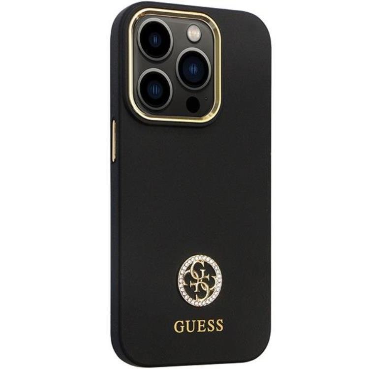Guess Guess Mobilskal till iPhone 13 Pro/13 Silikon Logo Strass - Svart