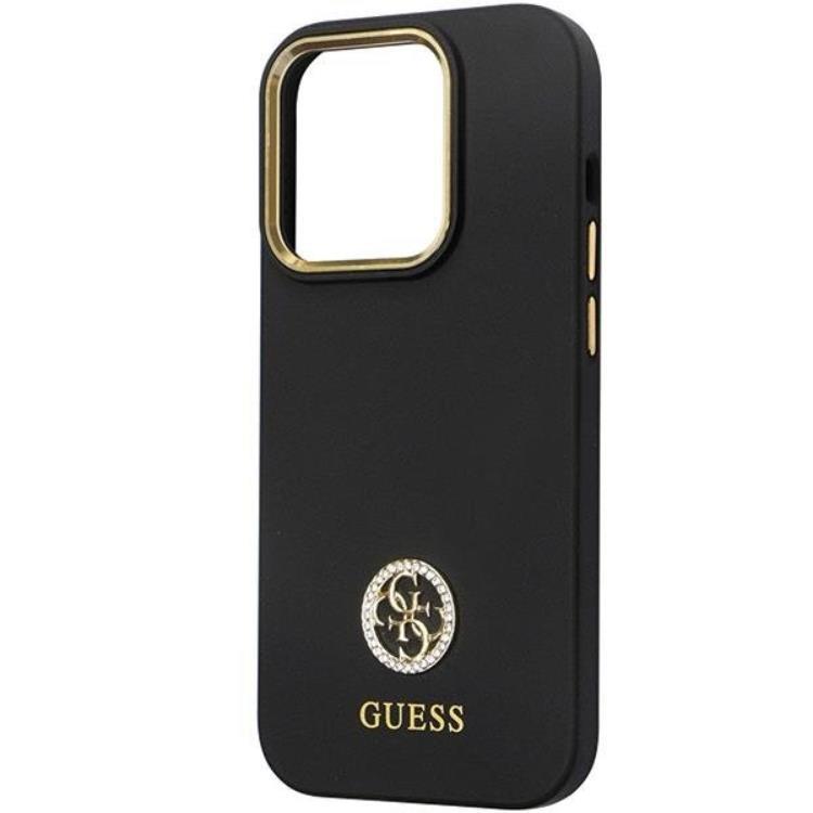 Guess Guess Mobilskal till iPhone 13 Pro/13 Silikon Logo Strass - Svart
