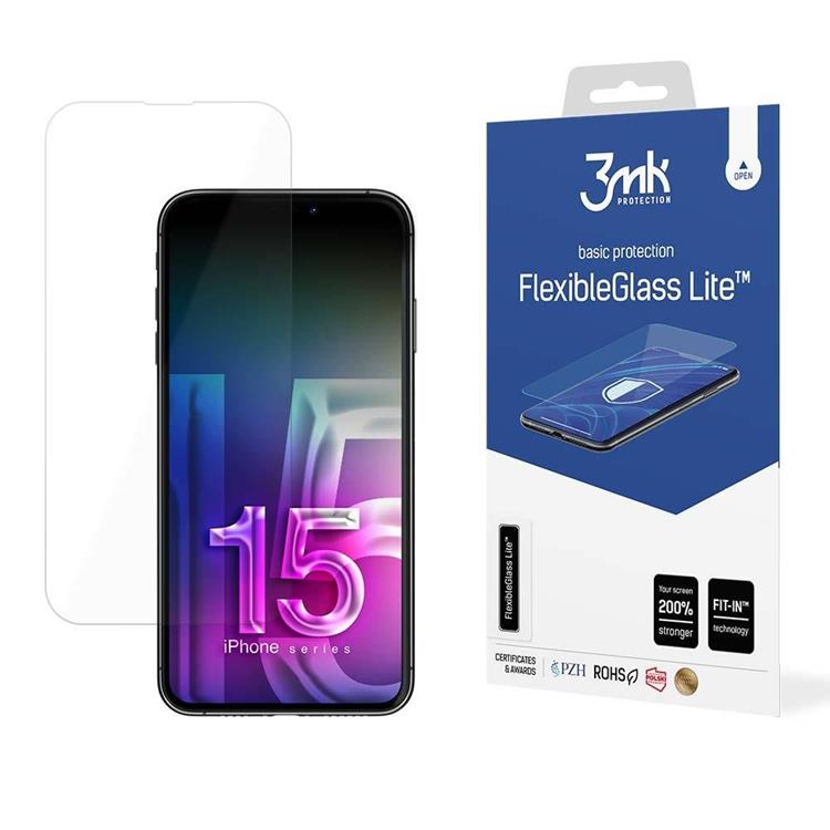 3MK 3MK iPhone 15 Pro Hybrid Okrossbart Glas FlexibleGlass Lite