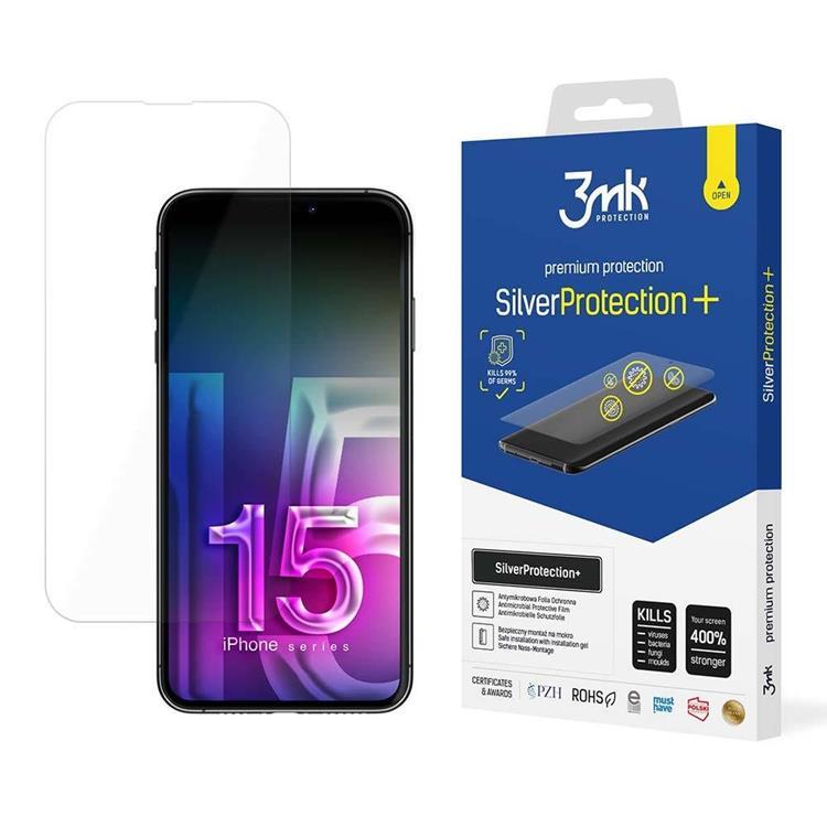 3MK 3MK iPhone 15 Plastfilm skärmskydd Silver Protection+