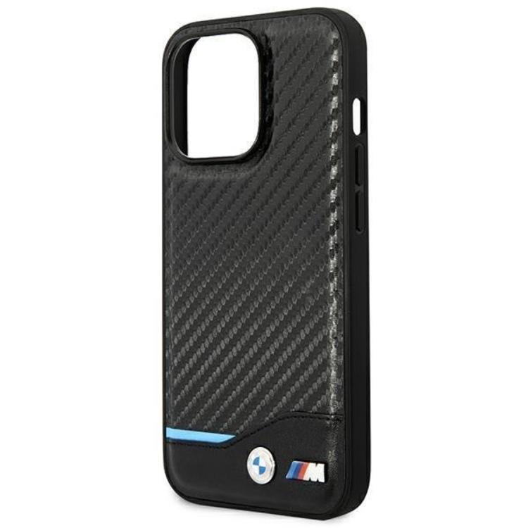 BMW BMW Mobilskal till iPhone 14 Pro Läder Carbon - Svart