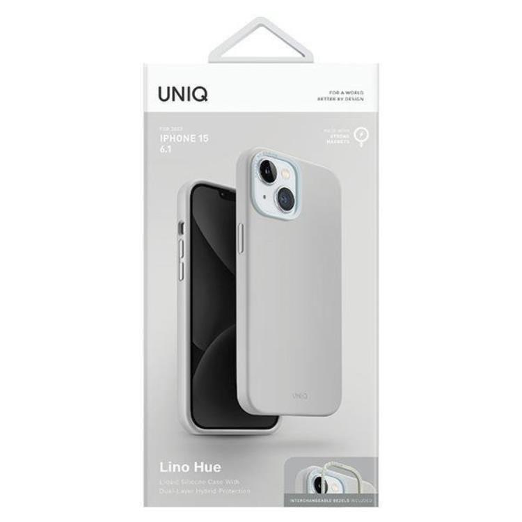 UNIQ UNIQ Mobilskal till iPhone 15 Magsafe Lino Hue - Ljusgrå