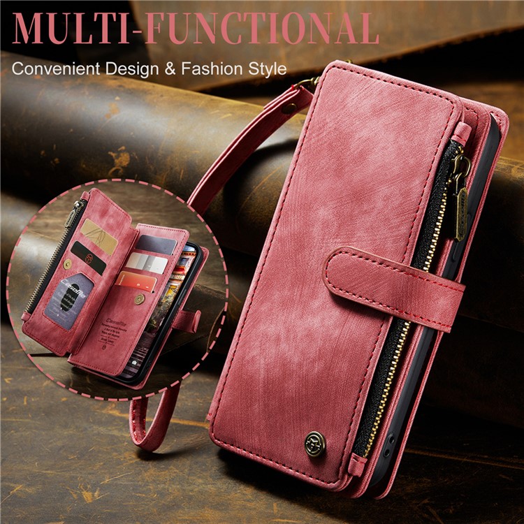 Caseme CASEME iPhone 15 Pro Max Plånboksfodral C30 Zipper - Röd