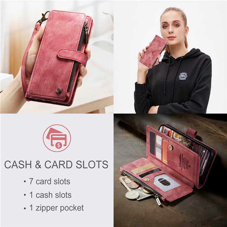 Caseme CASEME iPhone 15 Pro Max Plånboksfodral C30 Zipper - Röd