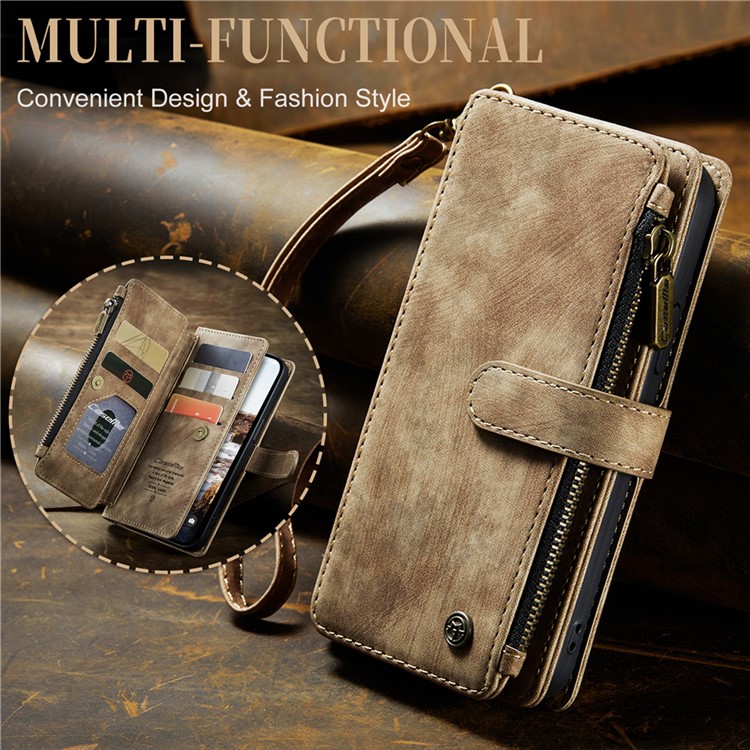 Caseme CASEME iPhone 15 Plus Plånboksfodral C30 Zipper - Brun