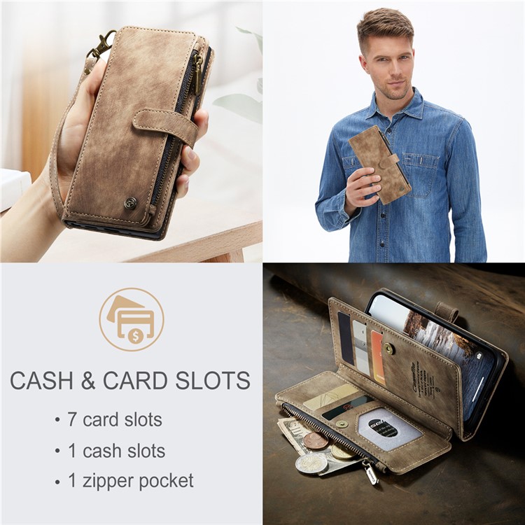 Caseme CASEME iPhone 15 Plus Plånboksfodral C30 Zipper - Brun