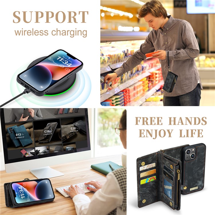 Caseme CASEME iPhone 15 Plus Plånboksfodral 008 Detachable - Svart