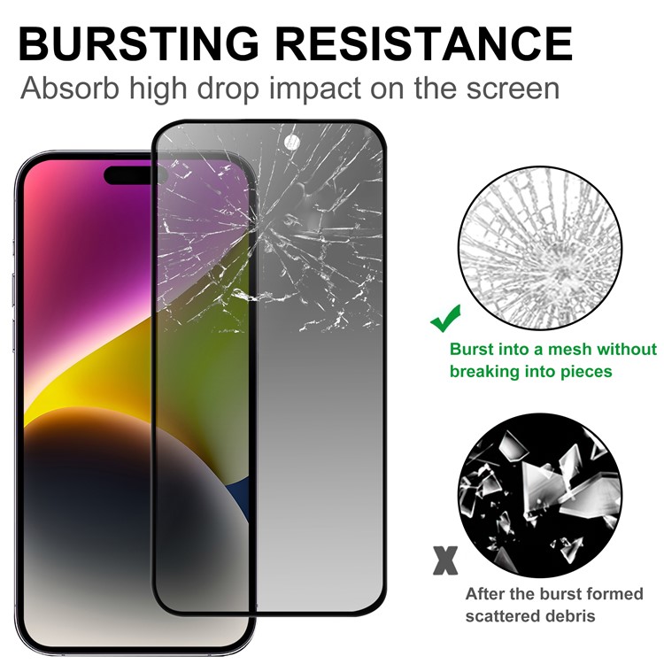 Boom of Sweden BOOM [1-Pack] iPhone 15 Plus Härdat Glas Skärmskydd Privacy - Svart
