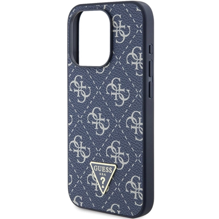 Guess Guess iPhone 15 Pro Max Mobilskal Triangle Metall Logo - Blå