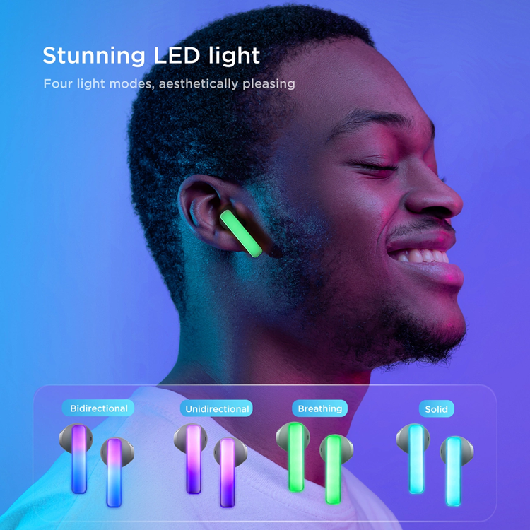 Joyroom Joyroom TWS Trådlösa Hörlurar IceLens Series med LED-Lampor - Vit