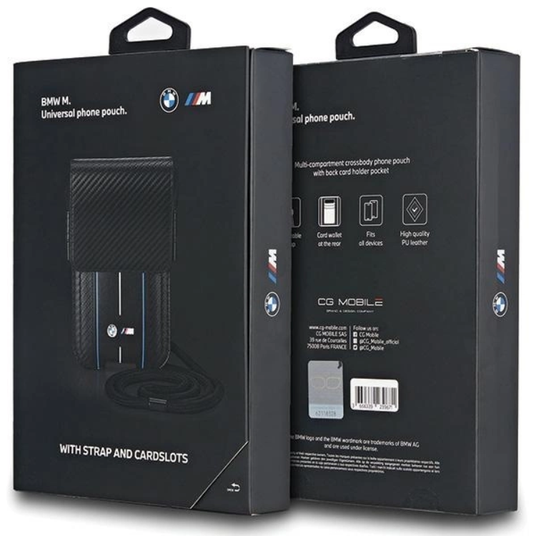 BMW BMW Halsbandsfodral Carbon & Blå Stripe - Svart