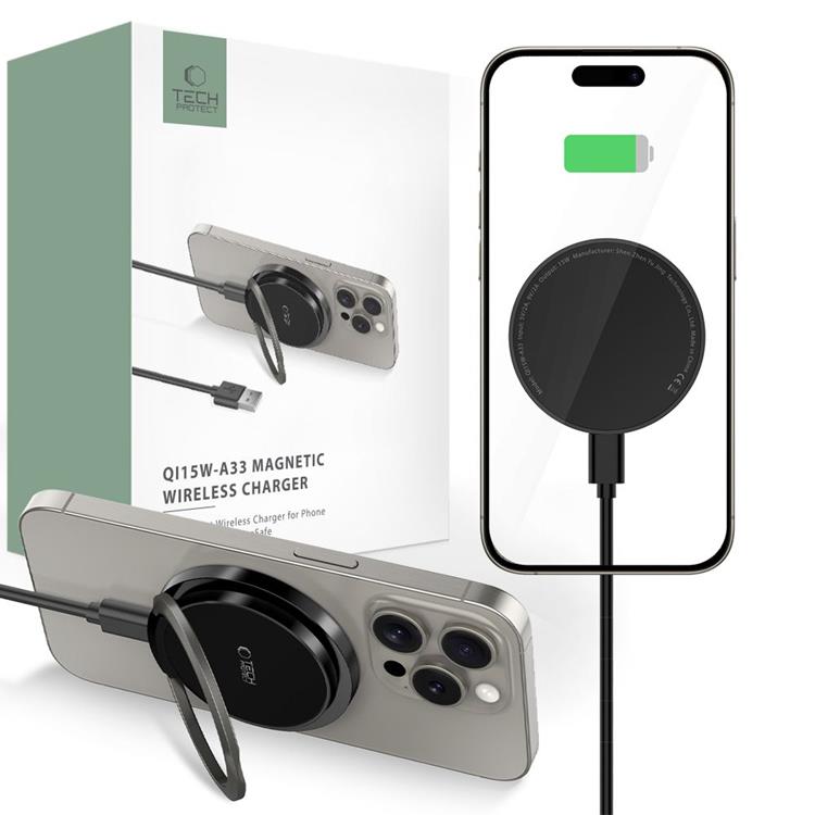 Tech-Protect Tech-Protect Trådlös Laddare Magsafe QI15W-A33 - Svart