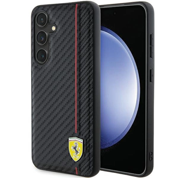 Ferrari Ferrari Mobilskal till Galaxy S24 Carbon Printed Line - Svart