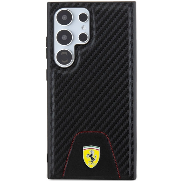 Ferrari Ferrari Mobilskal till Galaxy S24 Ultra Carbon Stitched Bottom - Svart