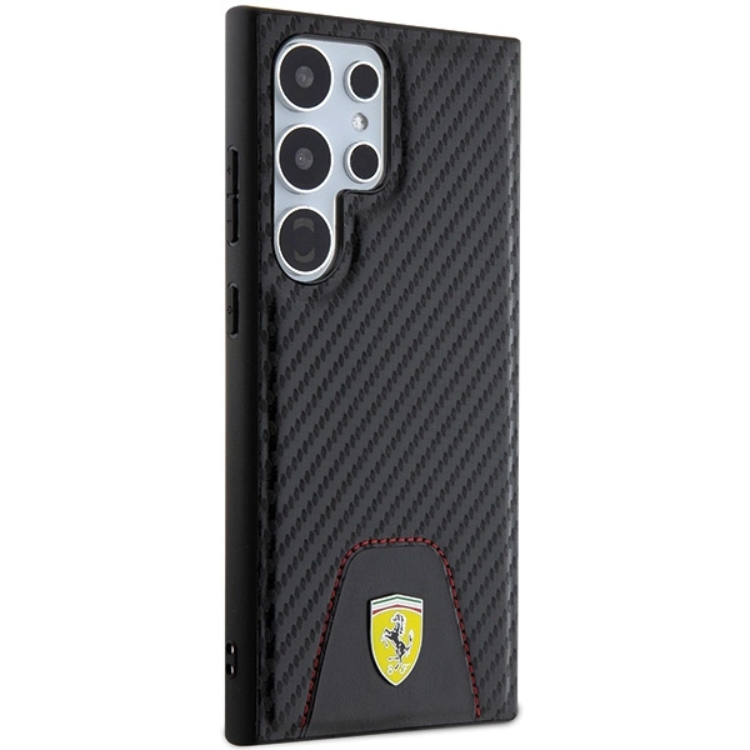 Ferrari Ferrari Mobilskal till Galaxy S24 Ultra Carbon Stitched Bottom - Svart
