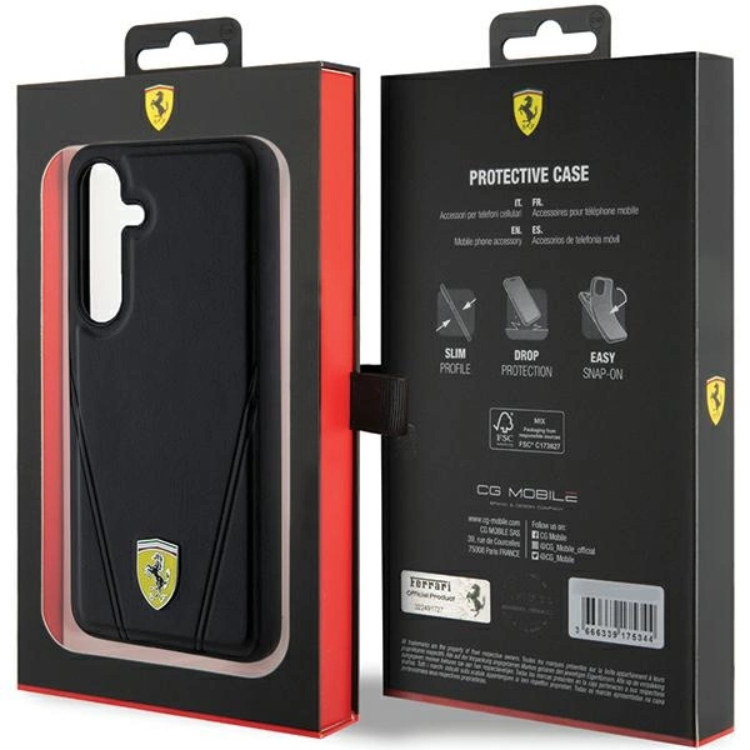 Ferrari Ferrari Mobilskal till Galaxy S24 Magsafe Hot Stamp V Lines - Svart