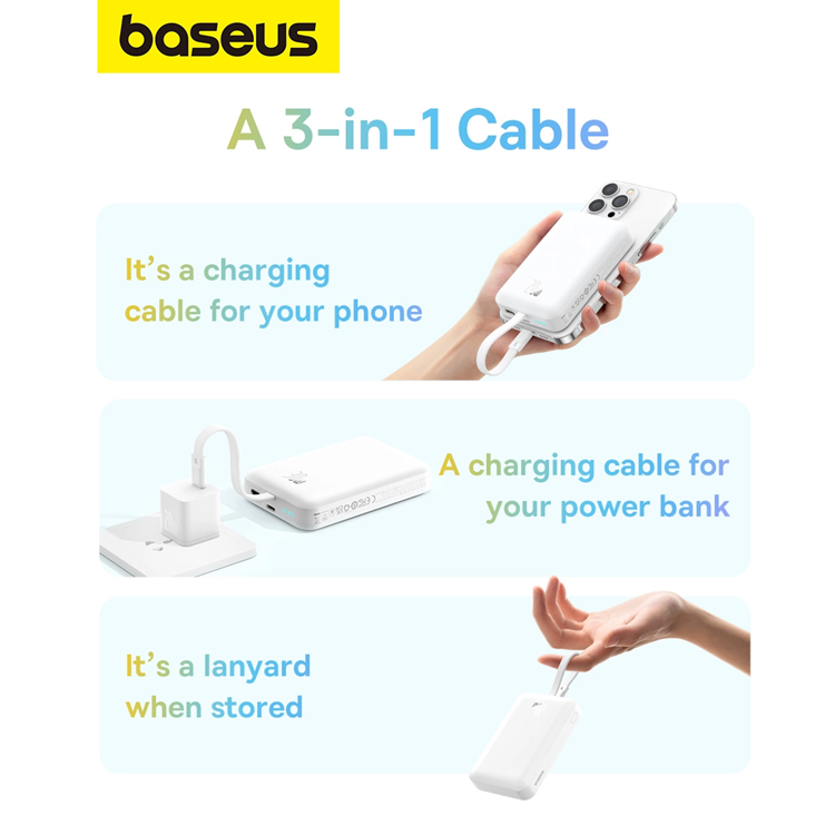 BASEUS Baseus Magnetic Mini MagSafe 10000mAh 20W Powerbank - Vit