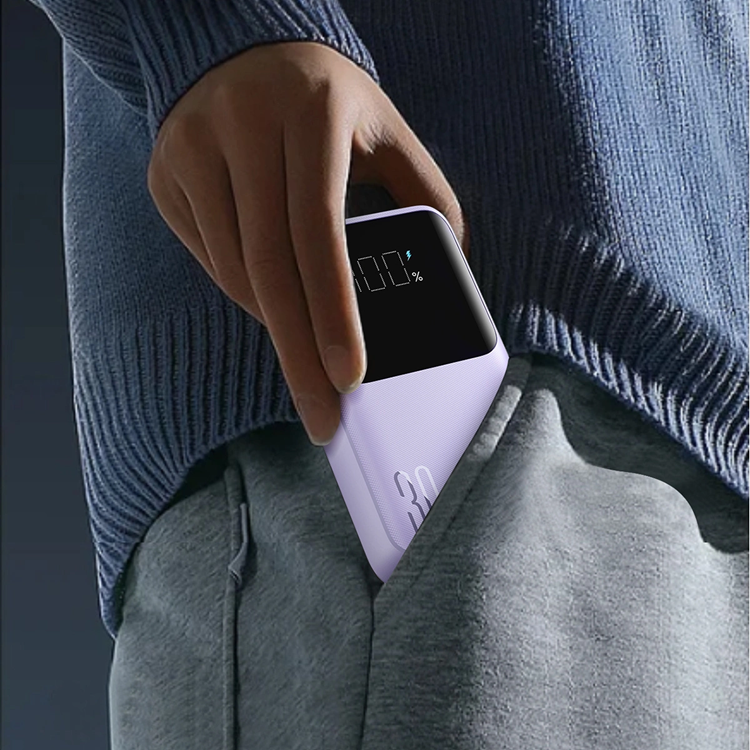 Joyroom Joyroom Powerbank 10000mAh 30W med Lightning/USB-C Kablar - Lila