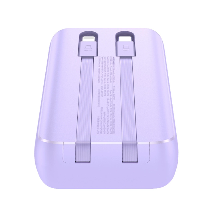 Joyroom Joyroom Powerbank 10000mAh 30W med Lightning/USB-C Kablar - Lila
