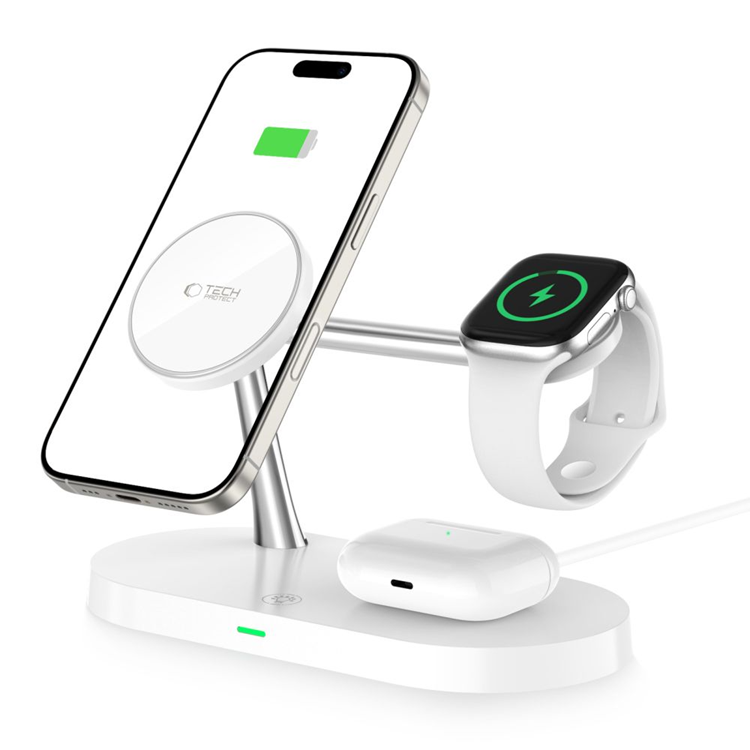 Tech-Protect 4-i-1 Trådlös Laddare Magsafe iPhone Apple Watch AirPods