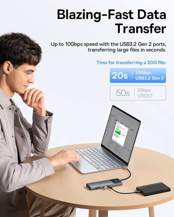 BASEUS Baseus HUB 10in1 Metal Gleam Series II - Grå