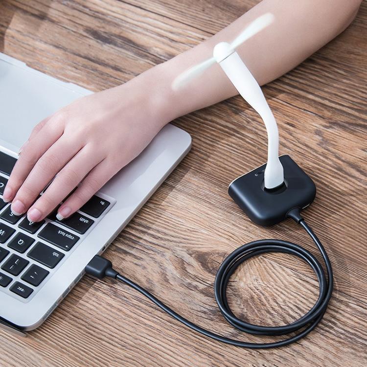 BASEUS Baseus Square round 4 in 1 USB HUB Adapter - Svart