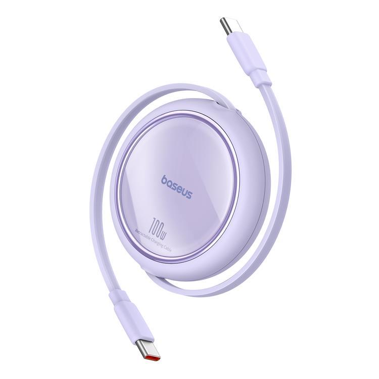 BASEUS Baseus Retractable Free2Draw Mini USB-C - USB-C 100W 1m - Lila
