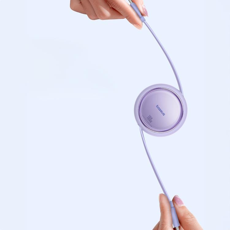 BASEUS Baseus Retractable Free2Draw Mini USB-C - USB-C 100W 1m - Lila