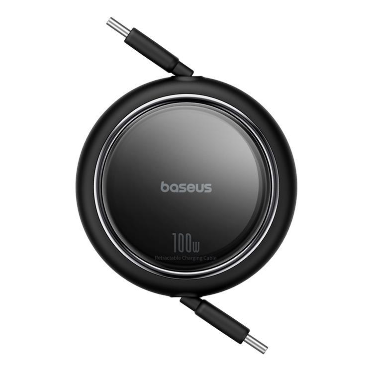 BASEUS Baseus Retractable Free2Draw Mini USB-C - USB-C 100W 1m - Svart