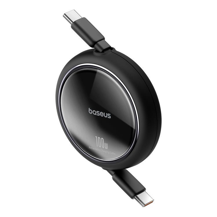 BASEUS Baseus Retractable Free2Draw Mini USB-C - USB-C 100W 1m - Svart