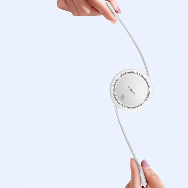 BASEUS Baseus Retractable Free2Draw Mini USB-C - USB-C 100W 1m - Vit