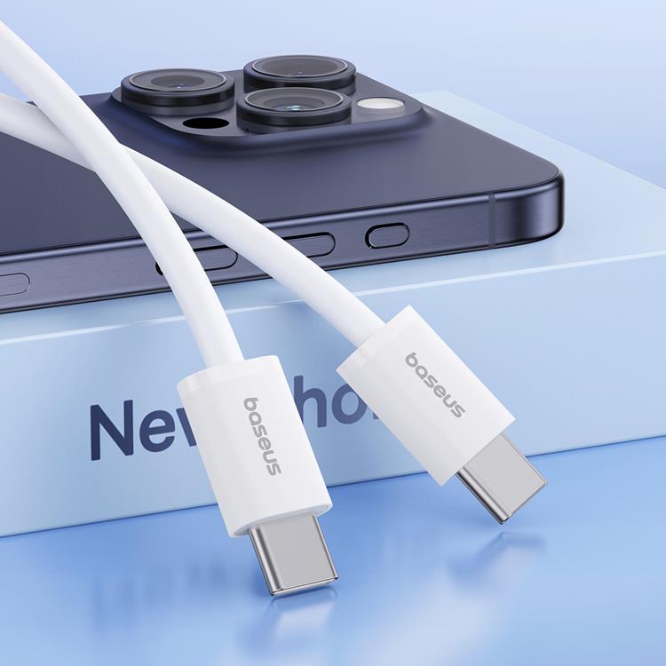 BASEUS Baseus USB-C till USB-C kabel Superior 30W 480Mb/s kabel 2m - Vit