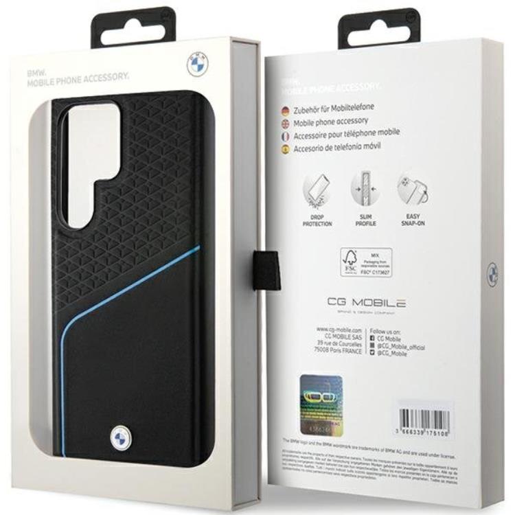 BMW BMW Mobilskal till Galaxy S24 Ultra Magsafe Signature Läder Textured Line