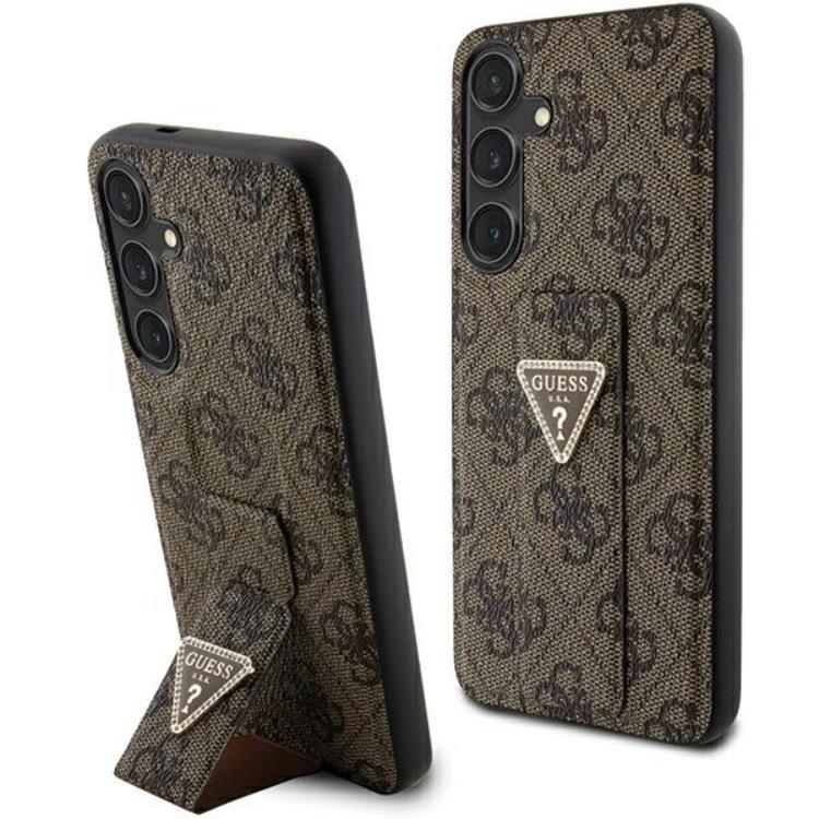 Guess Guess Mobilskal till Galaxy S24 Grip Stand Triangle Strass - Brun