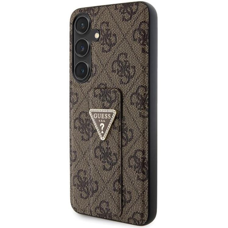 Guess Guess Mobilskal till Galaxy S24 Grip Stand Triangle Strass - Brun